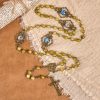 Holy Spirit & Crucifix of Special Vintage Metal Decade 8mm Yellow Green Beads Rosary
