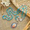 Immaculate Heart of Mary 6mm Glass Shiny Beads Lake Blue 7 Sorrows Rosary