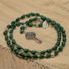Christianartworkshop PRAYERFUL FAITH: St. Patrick Medal Dark Green Handmade Paracord Knotted Rosary