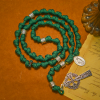 St. Patrick Knotted Rosary Dark Green Celtic Cross Paracord Prayer Beads