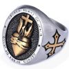 Christianartworkshop 3 Colors Sacred Heart Of Jesus Cross Faith Spirit Blessing Ring