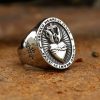 Christianartworkshop 3 Colors Sacred Heart Of Jesus Cross Faith Spirit Blessing Ring