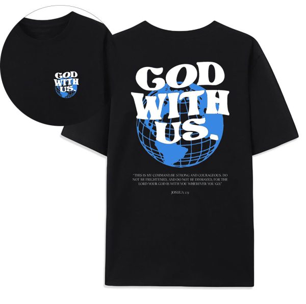 Christianartworkshop God With Us Cotton T-Shirt