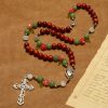 Christianartworkshop Handmade Rosary with Blood Dragon Wood Beads and Crucifix – A Symbol of Spiritual Bond and Devotion
