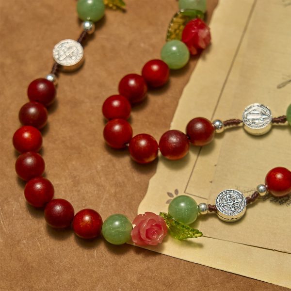 Christianartworkshop Handmade Rosary with Blood Dragon Wood Beads and Crucifix – A Symbol of Spiritual Bond and Devotion
