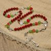 Christianartworkshop Handmade Rosary with Blood Dragon Wood Beads and Crucifix – A Symbol of Spiritual Bond and Devotion