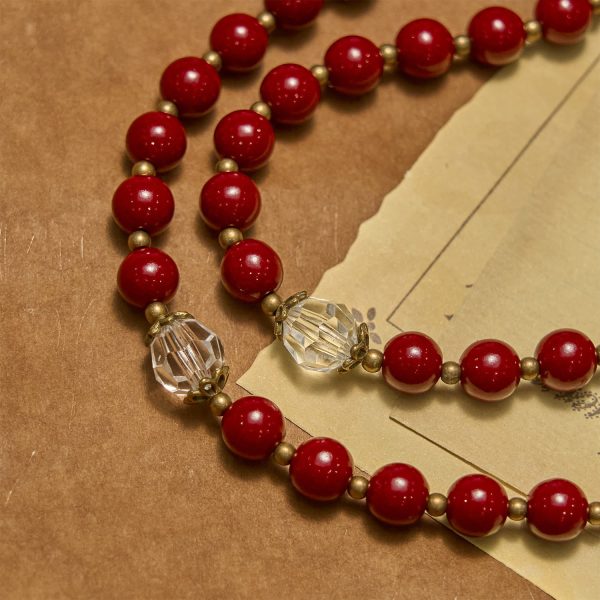 Handmade Rosary with Cinnabar Beads and Jesus Medal – A Divine Emblem of Faith's Devotion