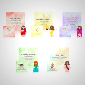 5/10/20/30pcs Bible Verse Cards with Mini Jesus Figurines & Interactive Questions: Inspire and Educate