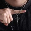 Christianartworkshop 999 Sterling Silver 2colors Thorn Rose Crucifix Necklace: A Fusion of Gothic Elegance and Dark Romance