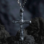 925 Sterling Silver Dark Style Cross Necklace: A Symbol of Faith