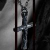 Christianartworkshop 925 Sterling Silver Dark Style Cross Necklace: A Symbol of Faith
