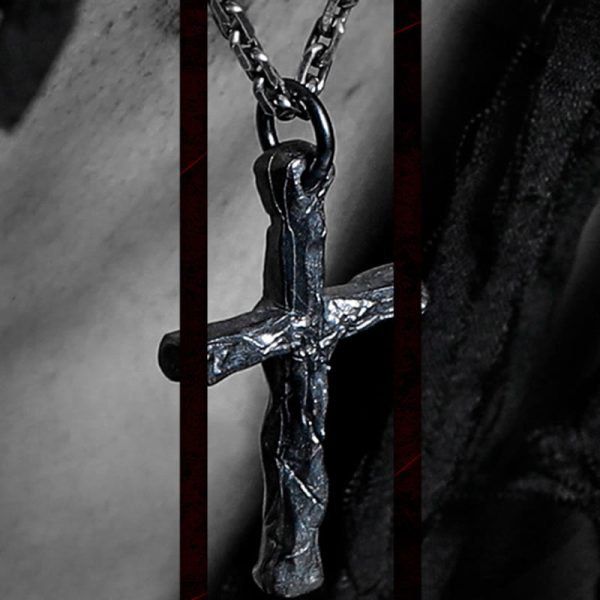 Christianartworkshop 925 Sterling Silver Dark Style Cross Necklace: A Symbol of Faith