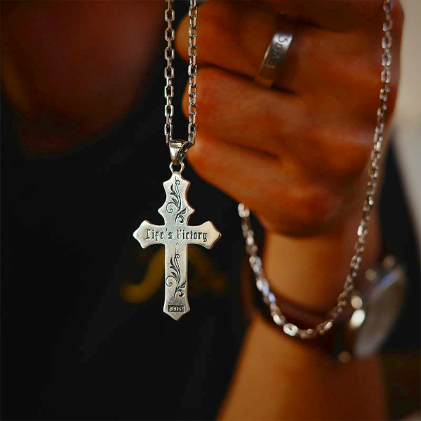 925 Sterling Silver Vintage & Classic Crucifix Life's Victory Necklace: Emblem of Divine Triumph