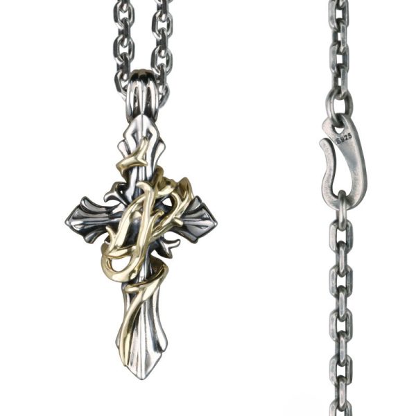 925 Sterling Silver 2styles Vine Crucifix Necklace: Unleashing Your Dark Personality