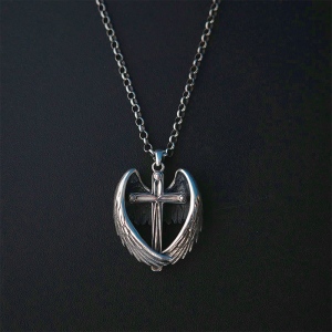 925 Sterling Silver Angel Wings Cross Necklace: Embodying Faith and Celestial Grace