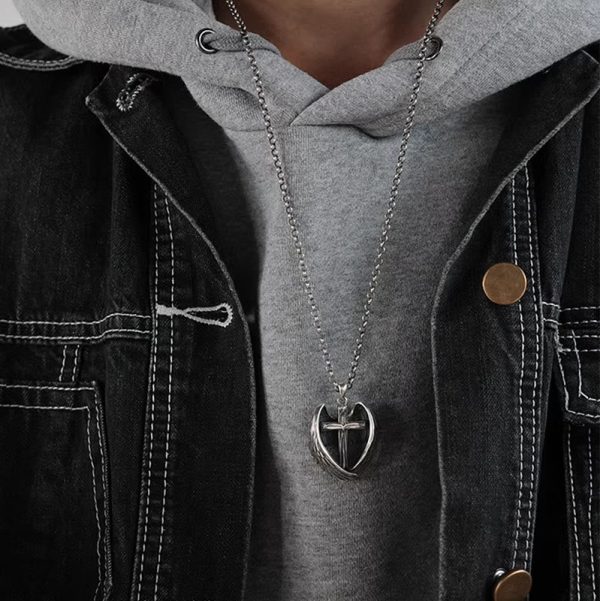 925 Sterling Silver Angel Wings Cross Necklace: Embodying Faith and Celestial Grace