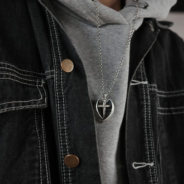 925 Sterling Silver Angel Wings Cross Necklace: Embodying Faith and Celestial Grace