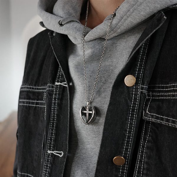 925 Sterling Silver Angel Wings Cross Necklace: Embodying Faith and Celestial Grace