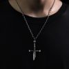 999 Sterling Silver Broken Sword Cross Necklace: A Bold Statement of Resilience and Style