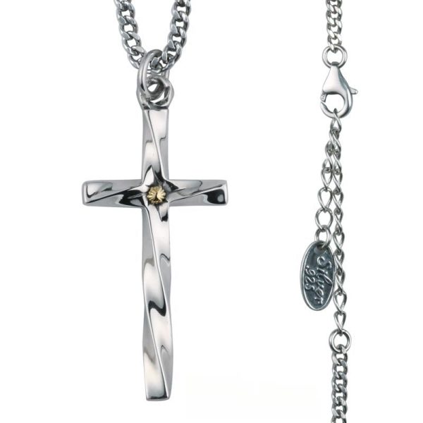 925 Sterling Silver Modern & Minimalist Cross Necklace: Elegant Blend of Faith and Fashion