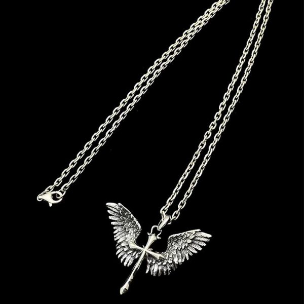 925 Sterling Silver Vintage & Classic Cross Wings Necklace: A Blend of Retro Charm and Divine Grace