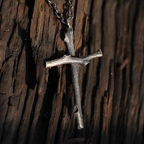 925 Sterling Silver Modern & Minimalist  Cross Necklace: A Tribute to Raw Faith