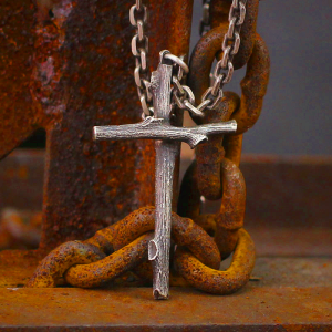 925 Sterling Silver Modern & Minimalist  Cross Necklace: A Tribute to Raw Faith