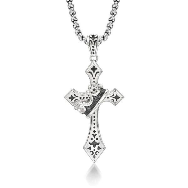 Christianartworkshop 925 Sterling Silver Vintage & Classic Cross Necklace: A Luxurious Emblem of Faith