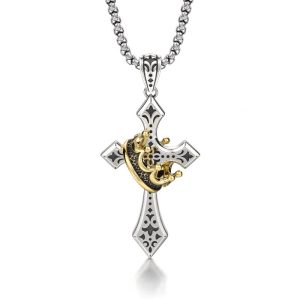 Christianartworkshop 925 Sterling Silver Vintage & Classic Cross Necklace: A Luxurious Emblem of Faith