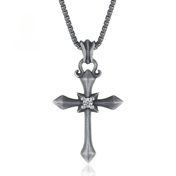 925 Sterling Silver Modern & Minimalist Cross Necklace: Mysterious and Trendy Symbol of Belief