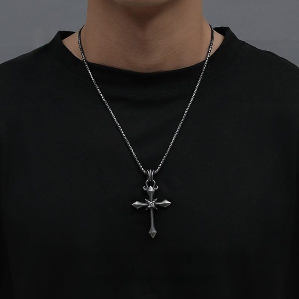 925 Sterling Silver Modern & Minimalist Cross Necklace: Mysterious and Trendy Symbol of Belief