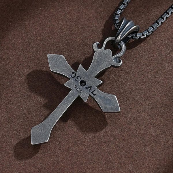 925 Sterling Silver Modern & Minimalist Cross Necklace: Mysterious and Trendy Symbol of Belief