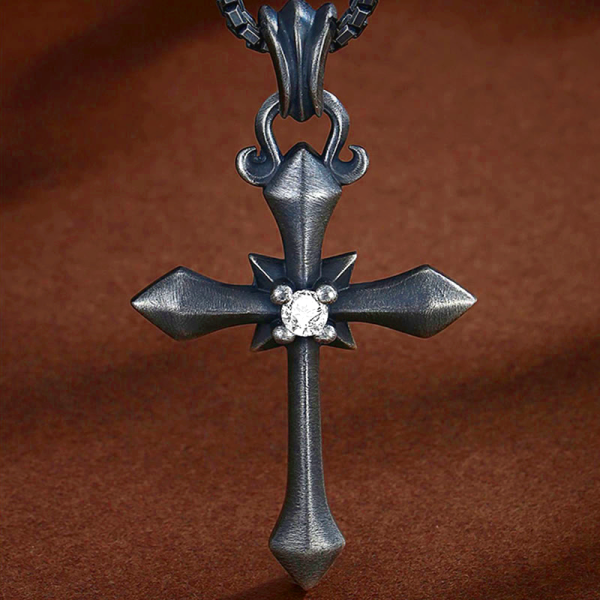 925 Sterling Silver Modern & Minimalist Cross Necklace: Mysterious and Trendy Symbol of Belief
