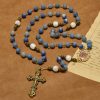 PRAYERFUL FAITH: Handmade Rosary with Natural Blue Aventurine Beads