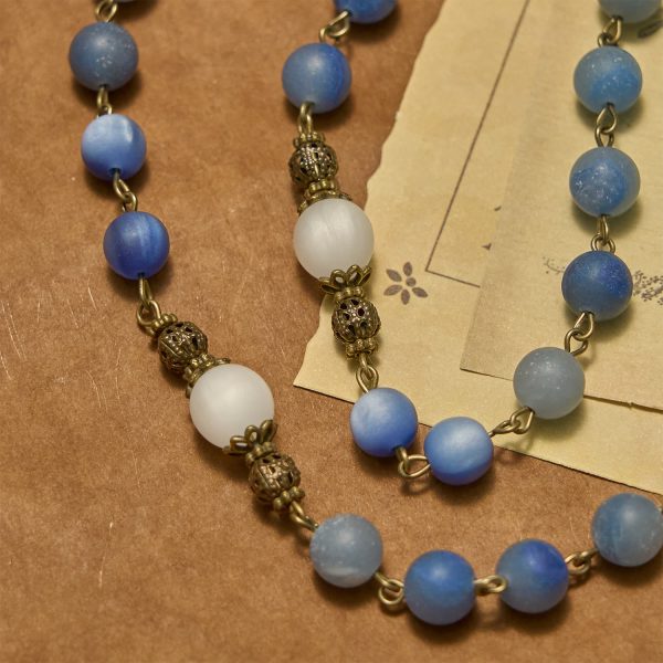 PRAYERFUL FAITH: Handmade Rosary with Natural Blue Aventurine Beads