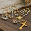 Christianartworkshop Handmade Sunflower-Inspired Rosary: A Divine Creation with Yellow Floral Beads