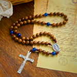 Handmade Gold sandalwood Rosary with Our Lady of Guadalupe: A Faithful Companion