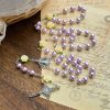 PRAYERFUL FAITH: Handmade Purple Pearl & Flower Divine Mercy Rosary with Gift Card