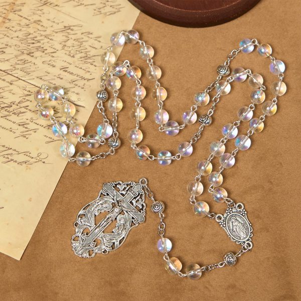 Christianartworkshop Handmade Multicolored Refraction Glass Bead Rosary: Connecting with Faith