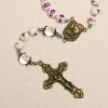 Handmade Violet - Inspired Rosary: A Heavenly Craft with Purple Floral Porcelain Beads