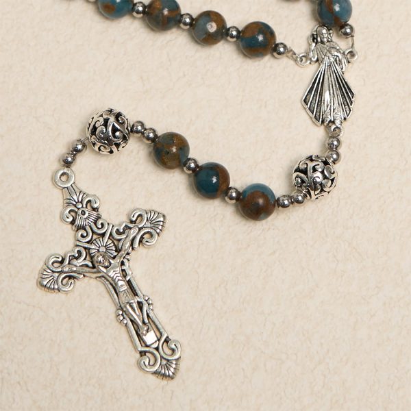 Christianartworkshop Divine - Inspired Lake - Blue Cloisonné Rosary: A Christian's Spiritual Anchor