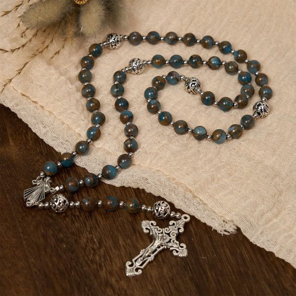 Christianartworkshop Divine - Inspired Lake - Blue Cloisonné Rosary: A Christian's Spiritual Anchor