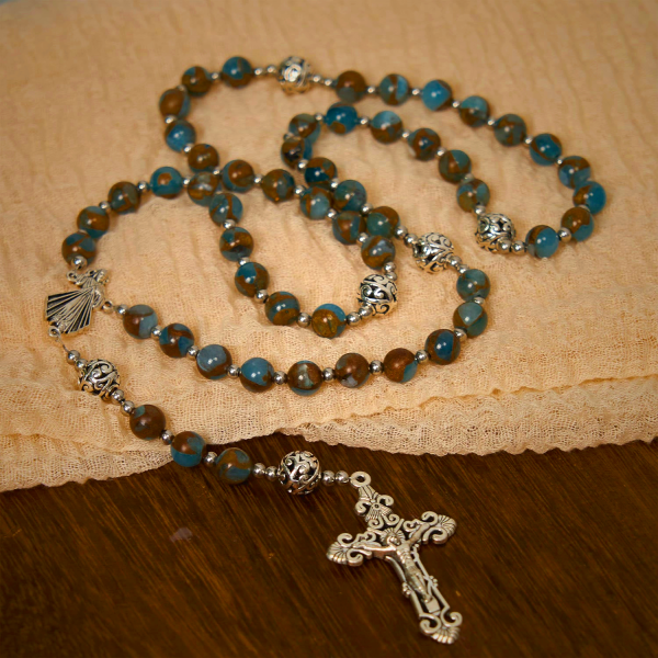 Divine - Inspired Lake - Blue Cloisonné Rosary: A Christian's Spiritual Anchor