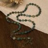 Green Agate Prayer Rosary with Bronze Rose Accents: A Sacred Journey of Healing and Faith