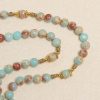 Christianartworkshop Aqua Stone Prayer Rosary with Gold Accents: A Divine Source of Peace and Devotion