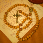Holy Family & Crucifix of 10mm Olive Wood Bead Handmade Rosary for Holy Prayer