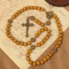 Jesus Is The Gift: 10mm Olive Wood Bead Handmade Rosary with Gift Card