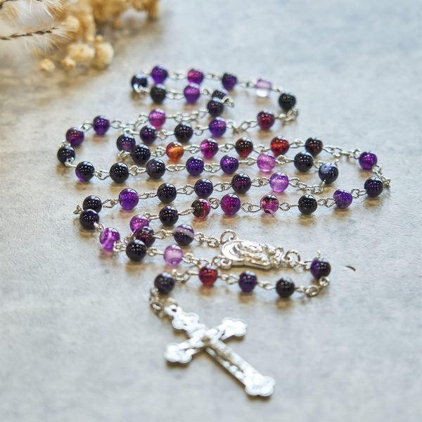 6mm Purple Agate Rosary: A Reminder of God's Regal & Divine Nature