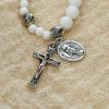 Christianartworkshop 6mm White Bead Miraculous Medal & Crucifix Rosary Bracelet: A Symbol of Faith