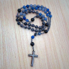 8mm Blue Aventurine Alabaster Beads Cross Rosary